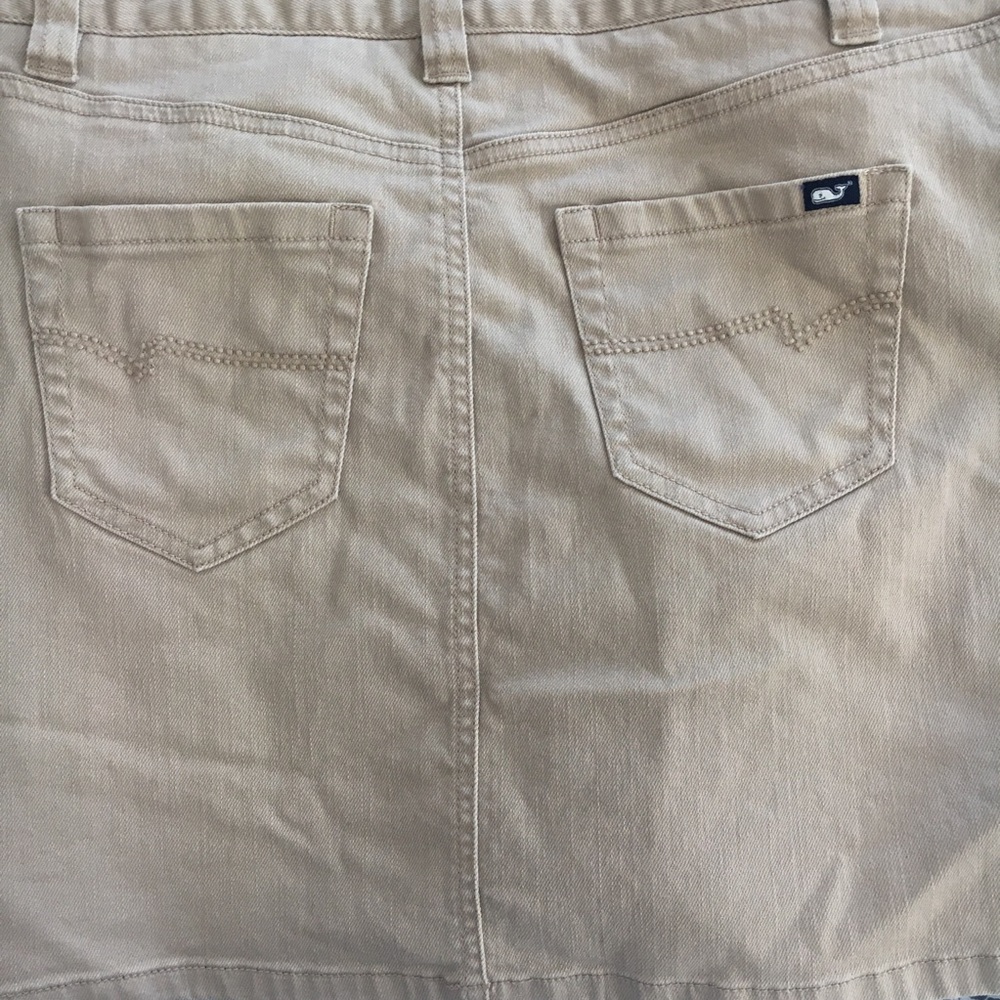 Vineyard Vines brown Jeans Mini Skirt Sz 4 100% Cotton Short Skirt Denim Pockets - Picture 5 of 8